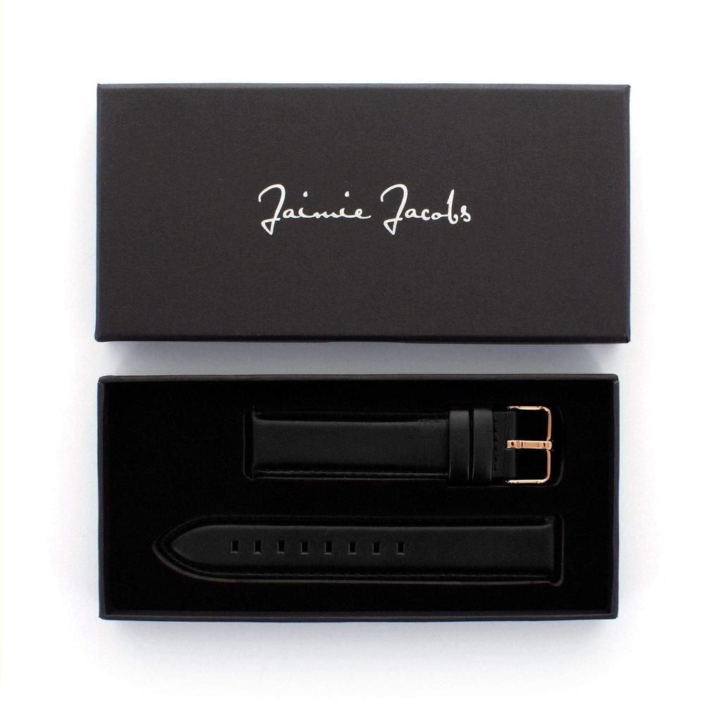 Jaimie Jacobs LEHEL SCHWABING MAXVORSTADT Watch Made In Germany Strap, (Leather Strap Black, Buckle Gold)