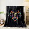 Skeleton Bat with Colorful Flowers Print Blanket Soft and Cozy Perfect for the Living Room Bed Sofa or a Nap,gift