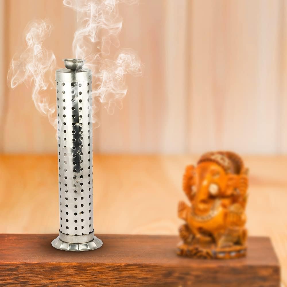 TreegoArt Stainless Steel Agarbatti Stand for Puja |Incense Stick Holder with Ash Catcher|nStainless Steel Incense Burner| 1 Piece - (9 Inches)