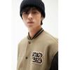 H M Baseball Jacket Loose Fit Beige Black
