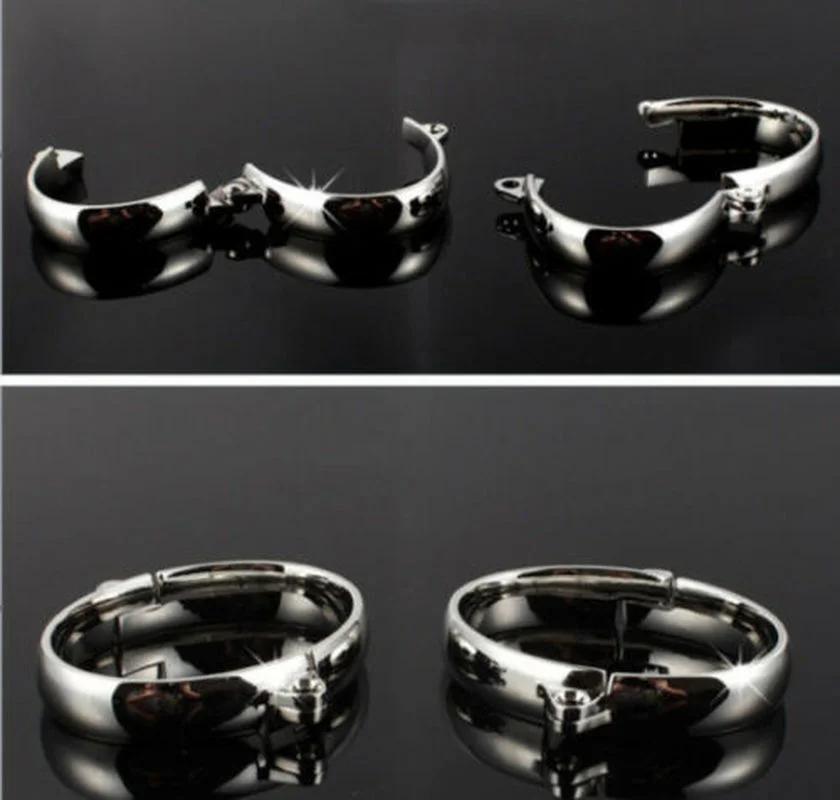 Stainless Steel Leg Irons Bondage Anklet Slave Ankle Cuffs Shackle Fetter Chain for Sex Restraint Adult Sex Game Toys for Couple