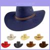 Vintage Style Wide Brim Cowboy Hat For Men And Women In Classic Colors And Soft Suede Fabric