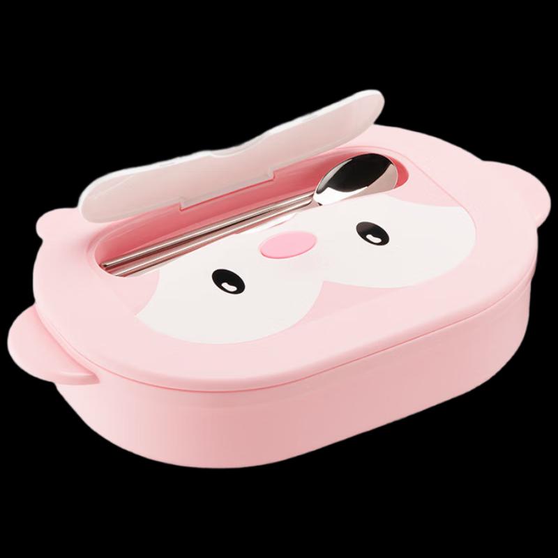 TAFUCO 304 Stainless Steel Kids 4-Compartment Lunch Plate Set with Soup Bowl