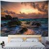 Sea view tapestry, sunrise and sunset coconut tree printed wall hanging cloth, home wall background, sofa covered blanket