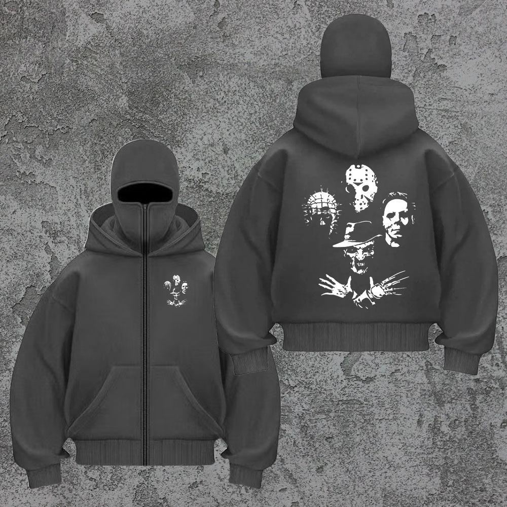 Trendy Brand Velvet Double Hat Unique Design Hooded Sweatshirt for Autumn and Winter, New Unisex Loose Y2K Sweatshirt