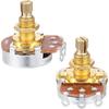 2 Pack Full Size Metric Guitar Bass Pots, 500k Potentiometer Brass Shaft Audio Taper Potentiometers, Guitar Potentiometer for Volume and Tone Short
