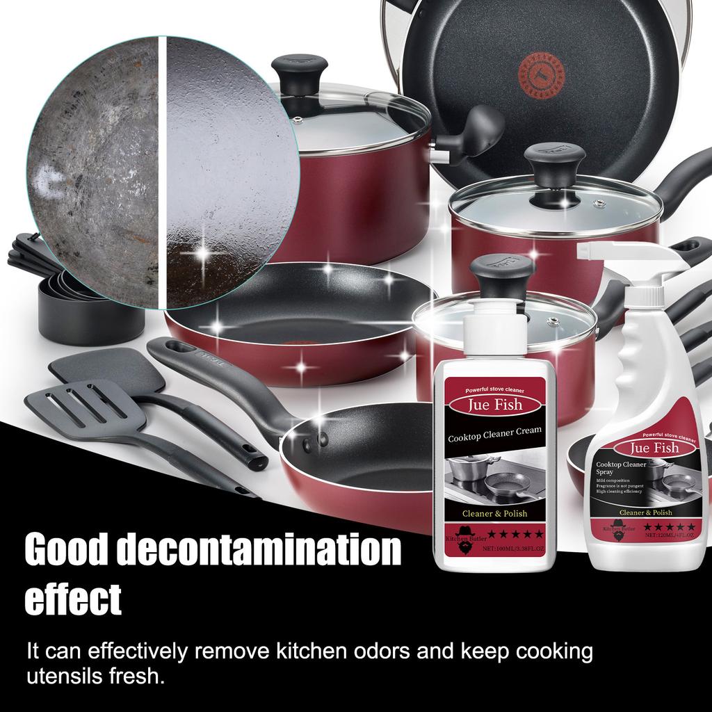 Kitchen Degreaser Cleaning Spray Cloth Oil Stain Removal Stain Remover Home Gas Stove Oven Cleaning Cooktop Surfaces Spray