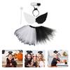 Devil Cosplay Set Rainbow Color Princess Costumes Includes Skirt, Wing, Wand and Headband for Kid Birthday Halloween