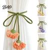 Fashionable Curtain Straps Flower Tiebacks, Handmade Boho Holder Tie Elegant Accessories Backs, Decorative Rope Ties for Bedroom, Window, Drapery