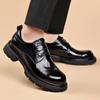 Fashion Men Leather shoes Platform Oxfords lace up Thick Tottom For Male Derby Shoes Casual oxfords Mens Square Toe Formal Dress Shoes