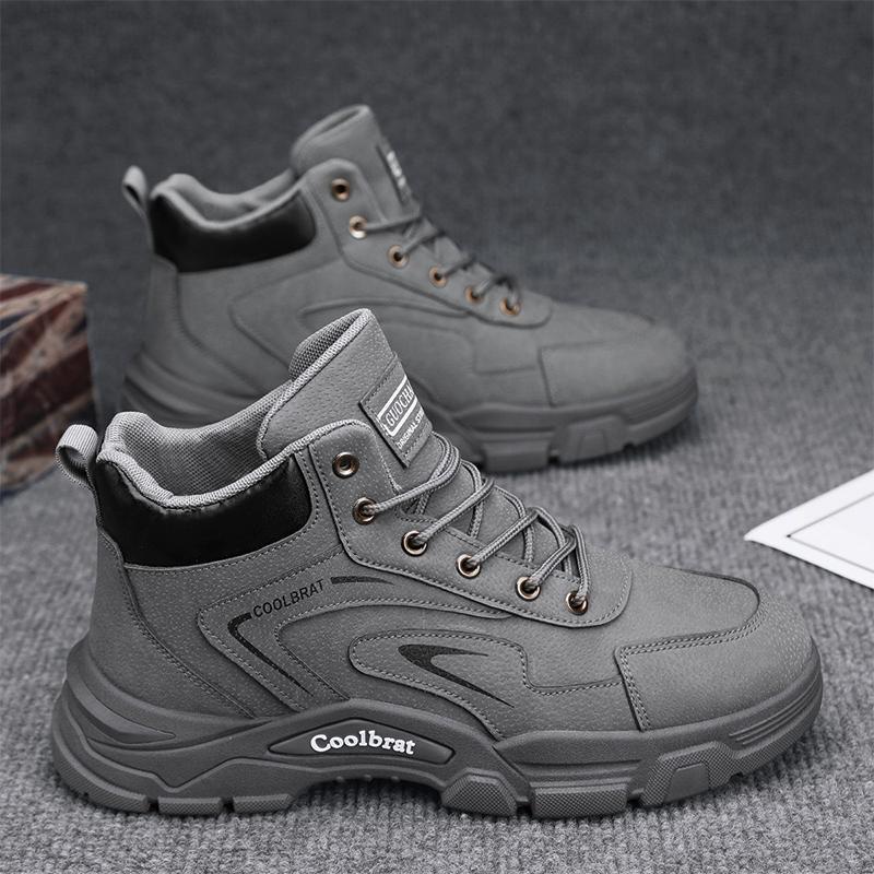 High-top autumn new wind outdoor mountaineering winter velvet cotton shoes labor insurance Martin boots