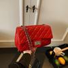 Rhombus small bag, new women's popular versatile chain messenger bag, fashion trend shoulder small square bag