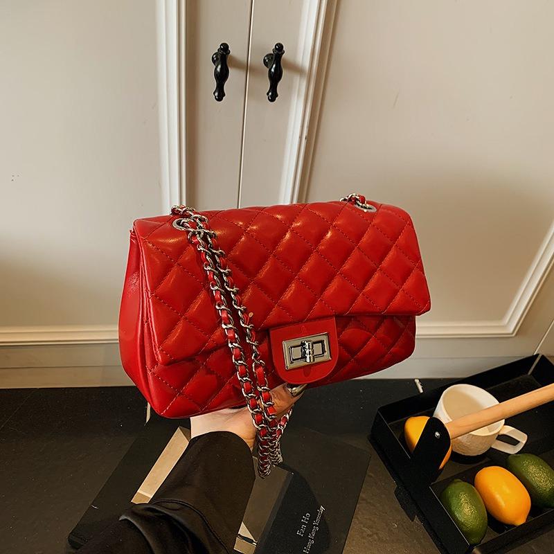 Rhombus small bag, new women's popular versatile chain messenger bag, fashion trend shoulder small square bag