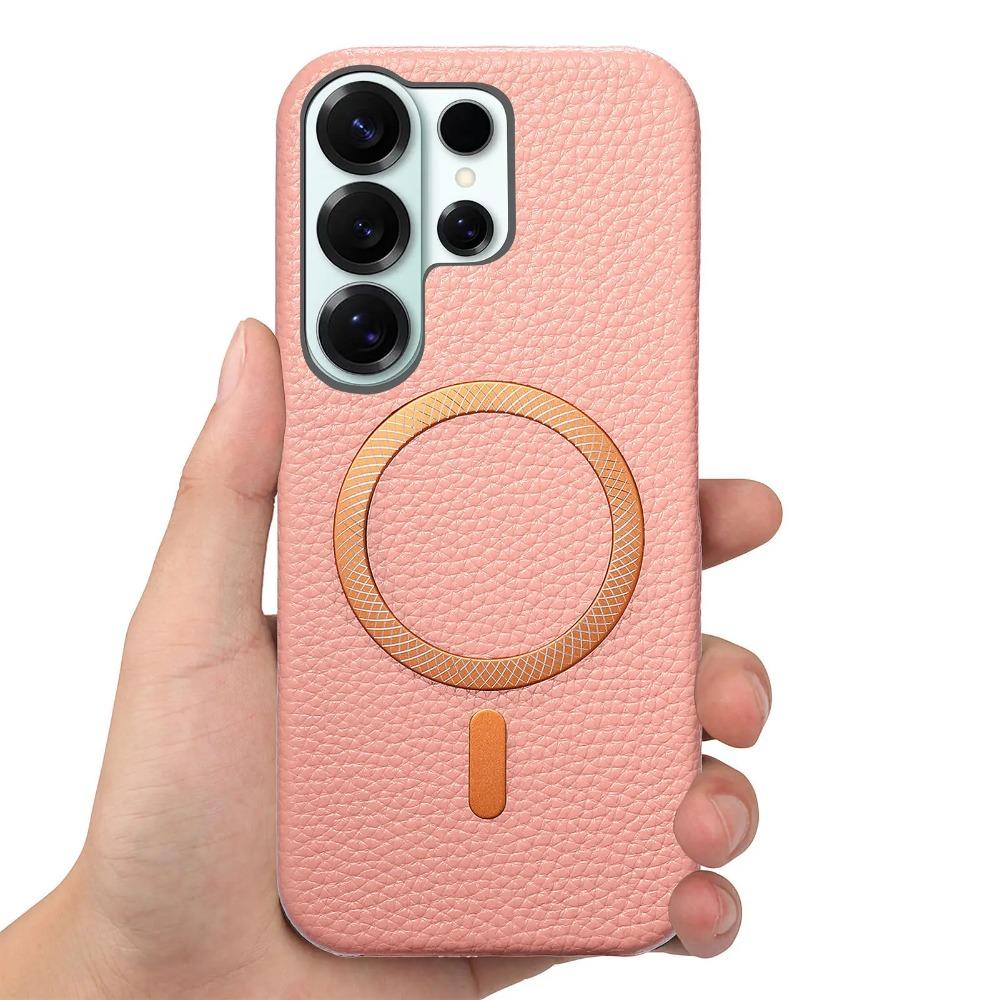 S26U Business Sle Magnetic Leather Case for Samsung S26Ultra S25Edge S24 Plus S23FE A57/37/17/07 A56/36/35 Wireless Charge Cover
