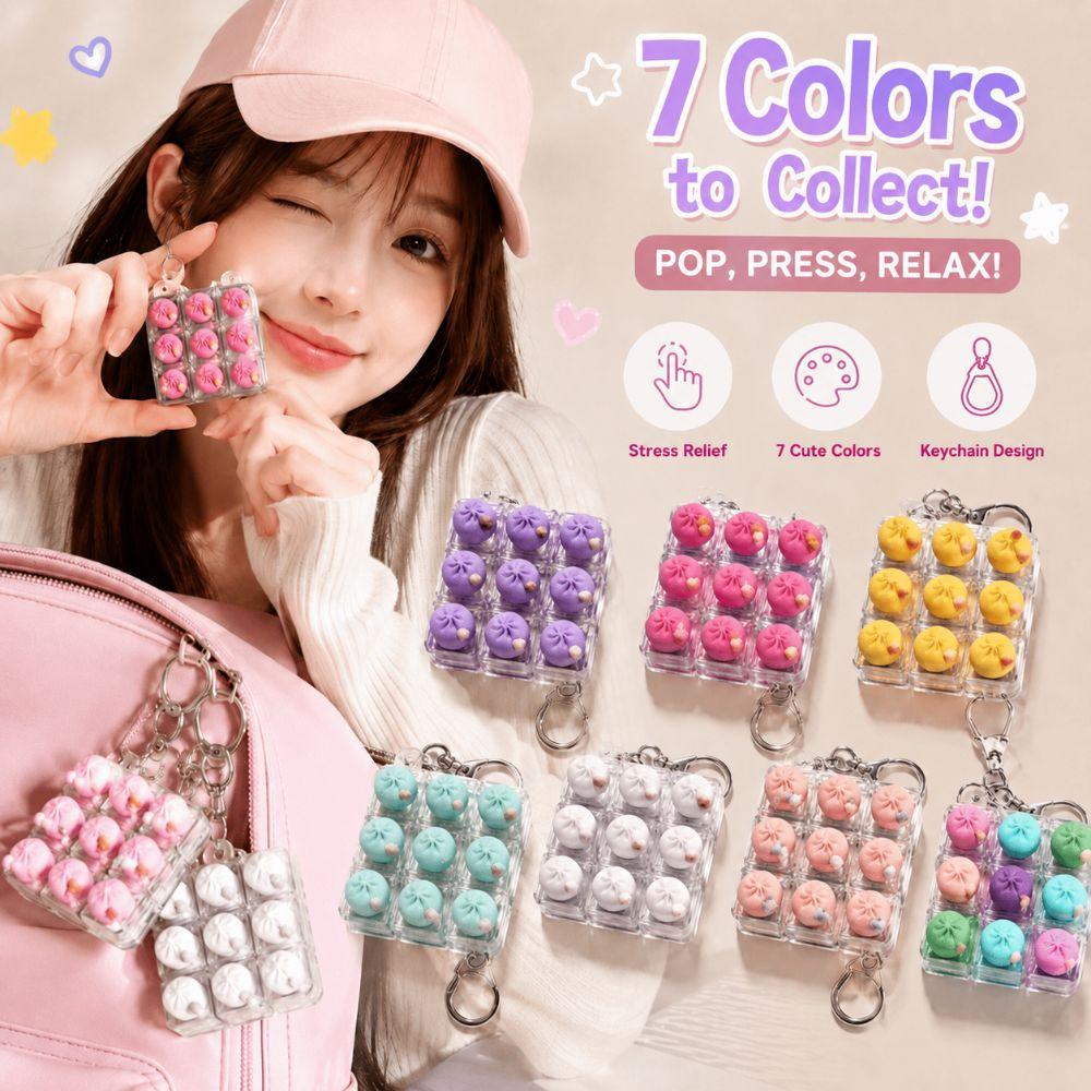 Foods Clicker Anti-stress Toy Pendant Stress Relief Calming Keychain Keys  Children Adults