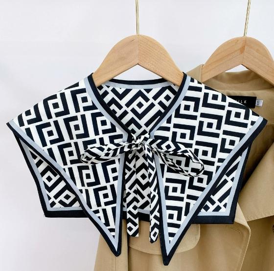 New Design Floral Shawl Fake Collar Women Detachable Collars Big Lapel False Collar Shoulder Wrap Scarf Clothing Accessories