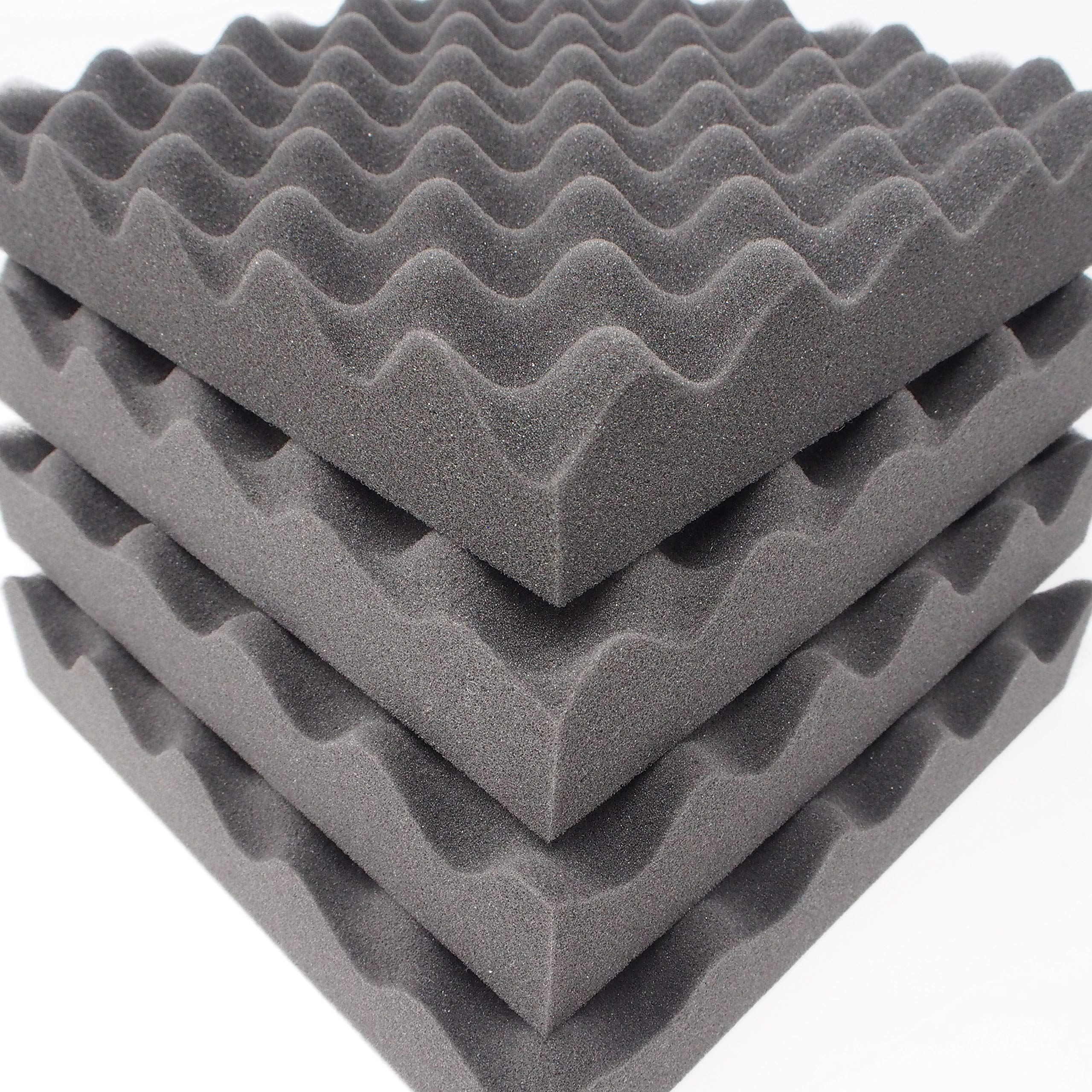 

[Ready-to-use corrugated 5cm set of 4] Soundproofing Fast Lab Extra Thick Corrugated Urethane Foam Sponge Sound Absorbing Material Cushioning