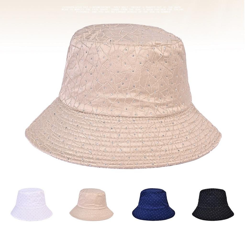 Pălărie de pescar nouă cu strasuri pentru femei, pentru cap mare și față mică, Pălărie tip găleată, Stil coreean, Casual, Versatilă, Pălărie tip vas, Trendy
