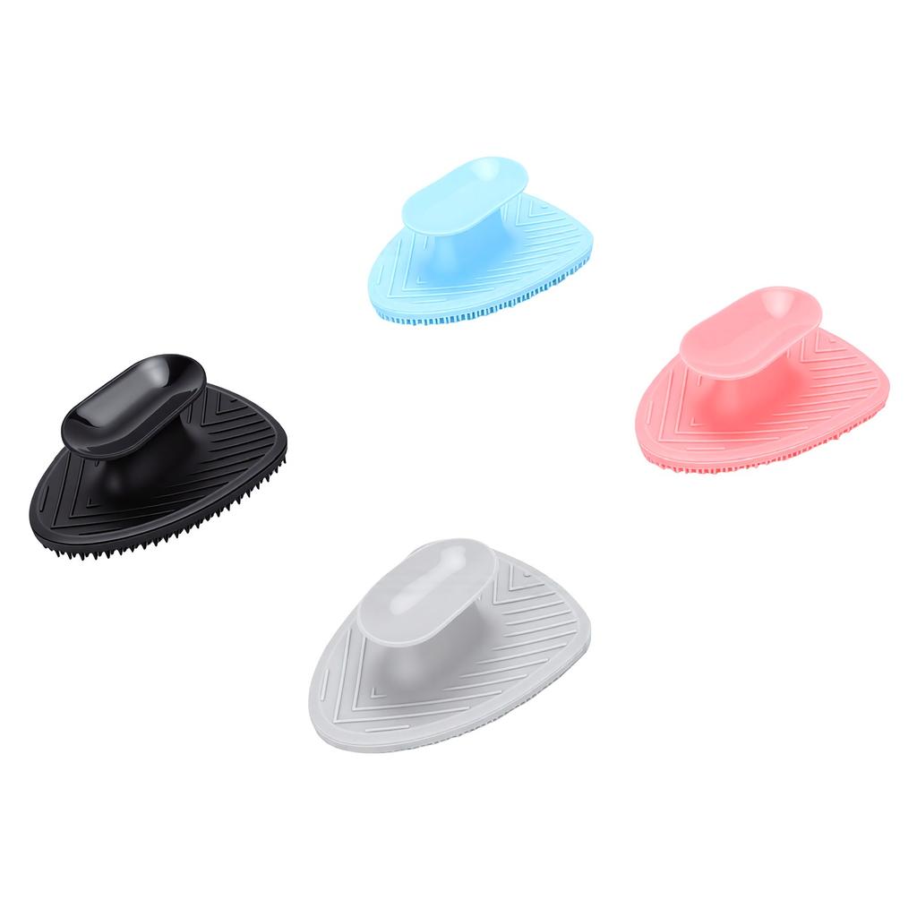 4 Pcs Silicone Face Scrubber Exfoliator Manual Facial Cleansing Brush for Men Deep Pore Cleansing Black Gray Pink Sky