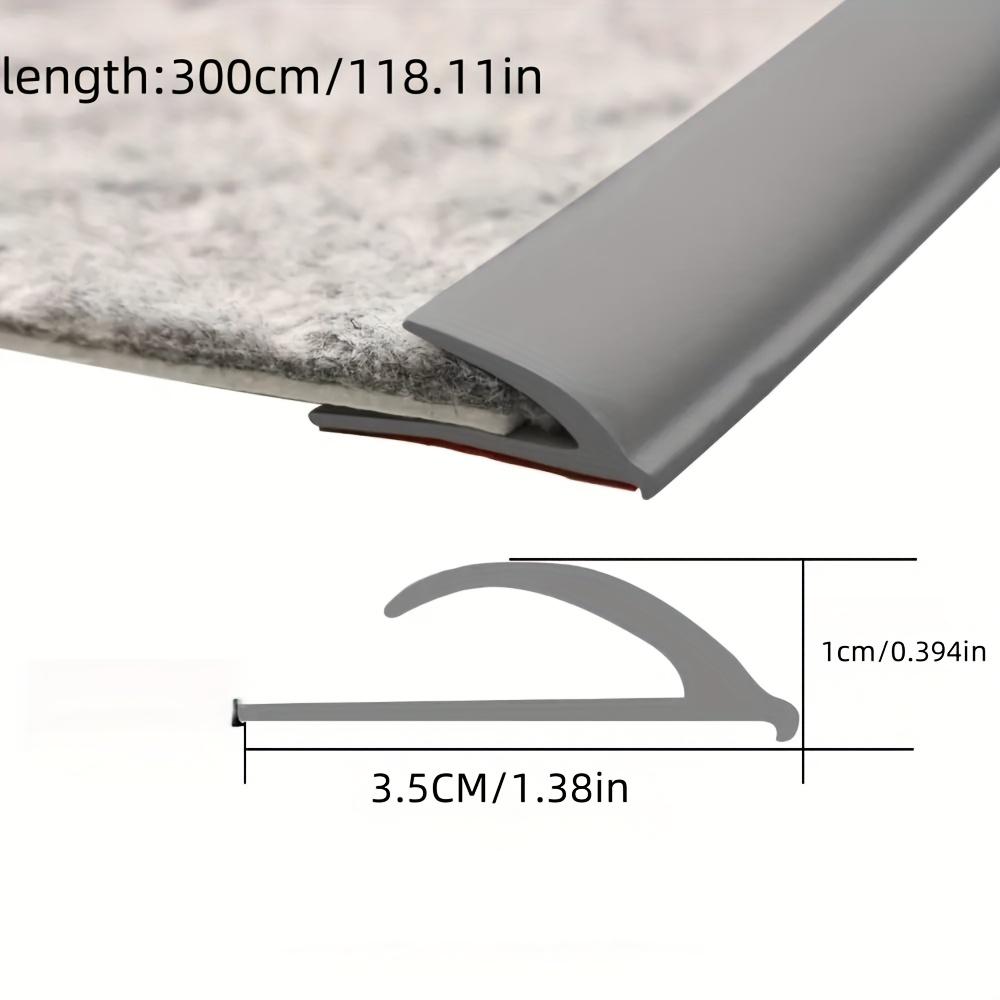 1PC 118.11in Indoor Flooring Transition Carpet Edge Strip Multi-surface Compatibility Seamless Flooring Transition Traction Enha