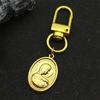 Stainless Steel Virgin Mary Medal Key Chain for Women Men Gold Color Our Lady of Guadalupe Key Ring Jewelry virgen de guadalupe