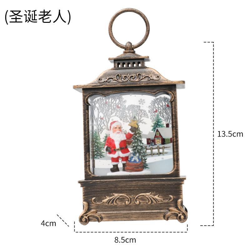 Lighted Christmas Snow Globe Lantern Battery Operated LED Night Light With Hook Christmas Tree Ornaments Gift Ideas