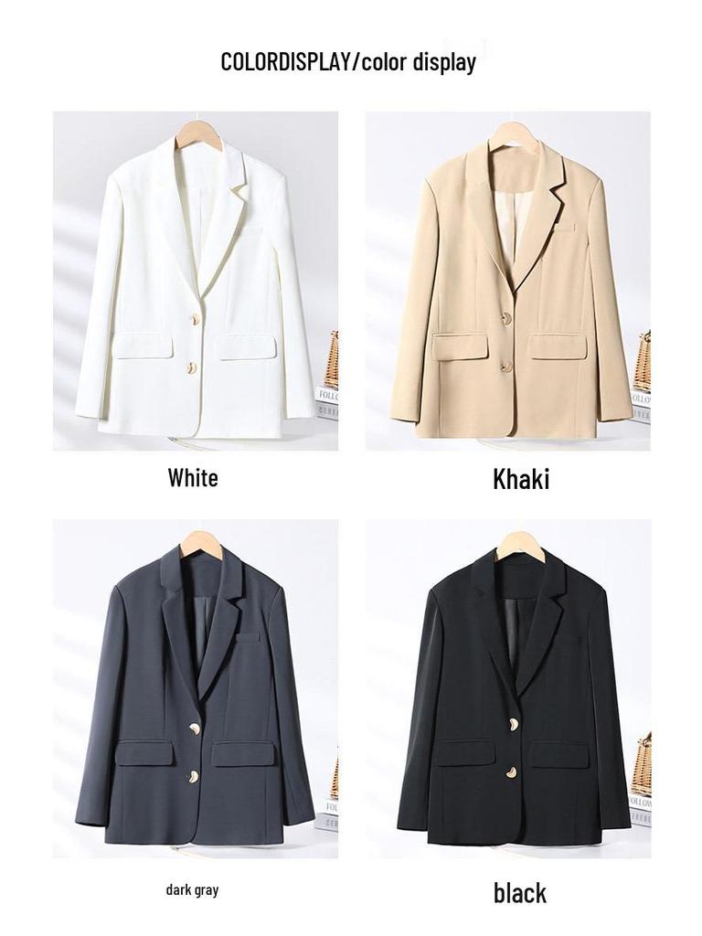 Elegant Customized Plus Size Women's Blazer - Loose Slimming Black Design for Spring/Autumn 2025