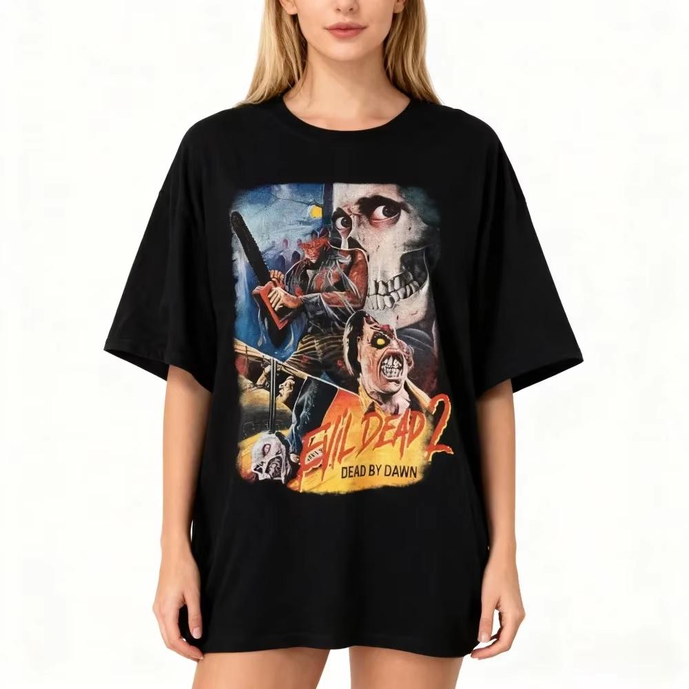 Evil Dead 2 Horror Movie TShirt Unisex Tee Shirt Scary Movie Tshirt Birthday Gift Vintage Retro Movie Shirt Halloween Gift S
