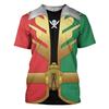 2024 New Men's Short-sleeved Halloween Cos Costume 3D Digital Printing Loose T-shirt Cross-border Customized Wholesale