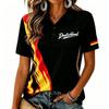 Women's Short Sleeve Polo Shirt Casual Breathable Lightweight Fabric Printed Design Summer Top for Outdoor Activities and Sports