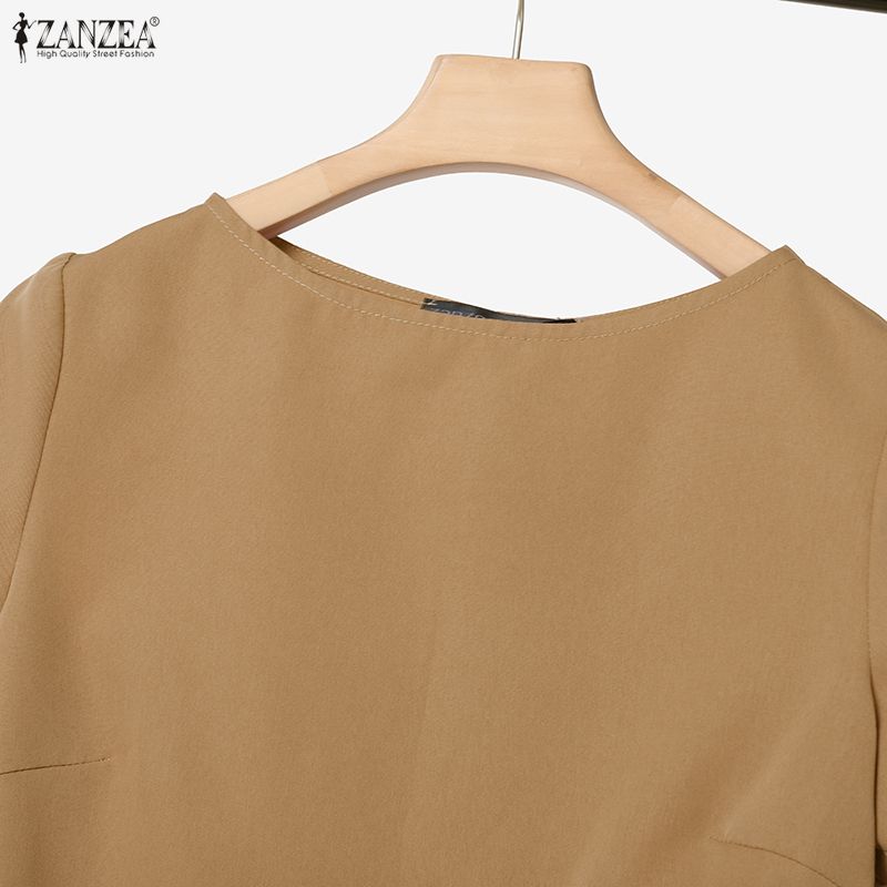 ZANZEA Bluză cu mânecă scurtă pentru femei și fustă lungă, seturi de costume din două piese de vară