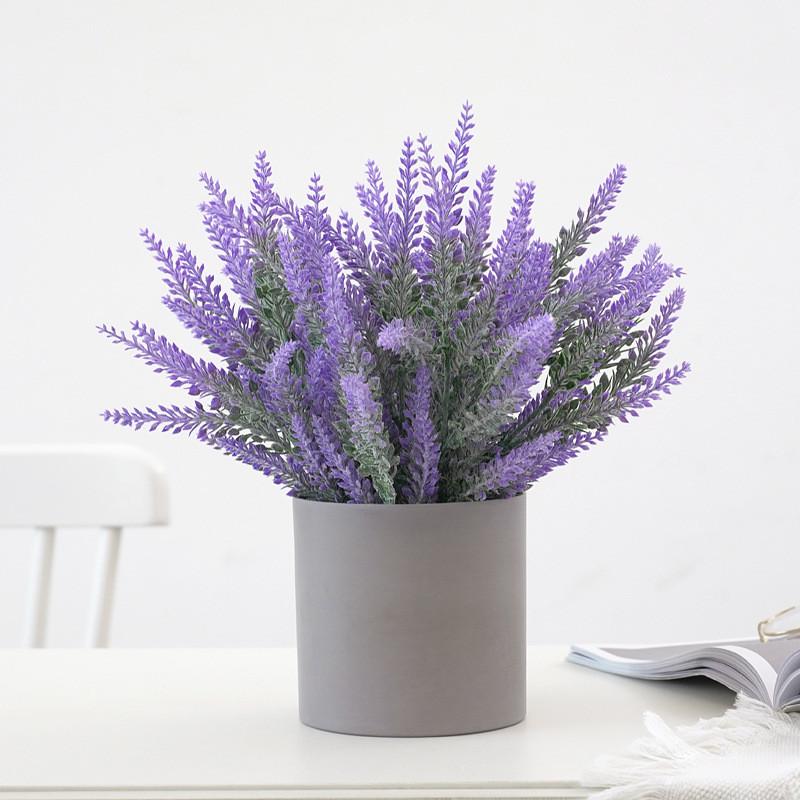 Pianta Artificiale Lavanda Decorativa Con Vaso Per Casa Ufficio Arrangement Romantico Da Tavolo