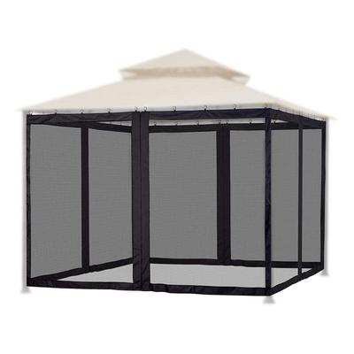 Tent Net Replacement 4 Corner for Terrace Garden Courtyard Pavilion 4 Open Detachable Sliding with 48 Hooks Fixed Strap