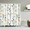 Flower Painting Printed Mildew Proof Polyester Shower Curtains Washable Waterproof Shower Curtains For Bathroom Home Decor