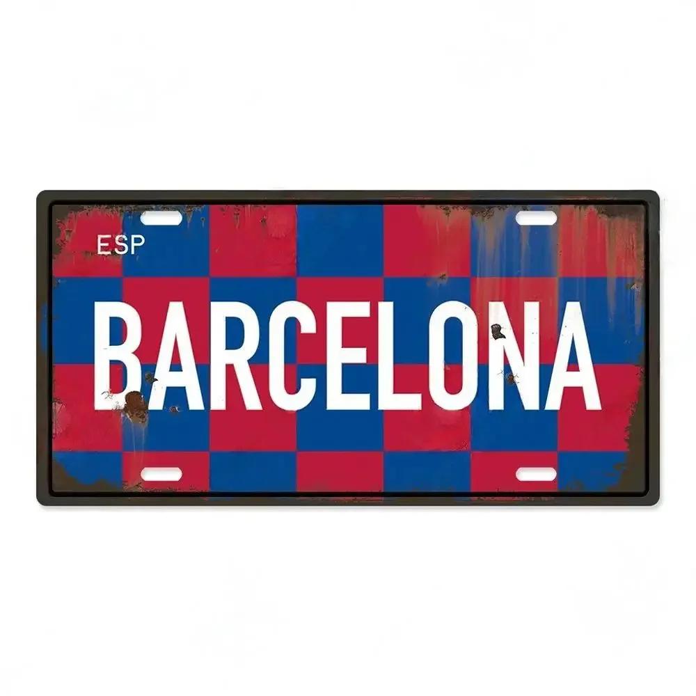 Vintage Famous City Metal Sign Licenses Plate Plaque Tin Sign for Man Cave Bar Pub Club Dad's Garage Workshop Wall Decoration