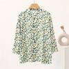 Cotton Silk Printed Standing Collar Cardigan Long Sleeve Women's Shirt Summer Thin Comfortable Breathable Rayon Top