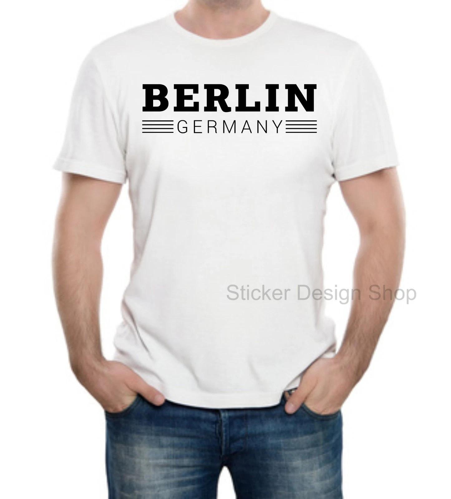 Berlin Germany T-Shirt Print Unisex Cotton Fruit of The Loom White Germany M