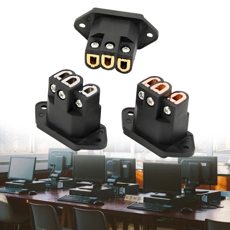 Copper IEC Power Plugs 3 Pin Socket HIFI Amplifiers Power Connectors for Gear and Musical Instrument Enduring