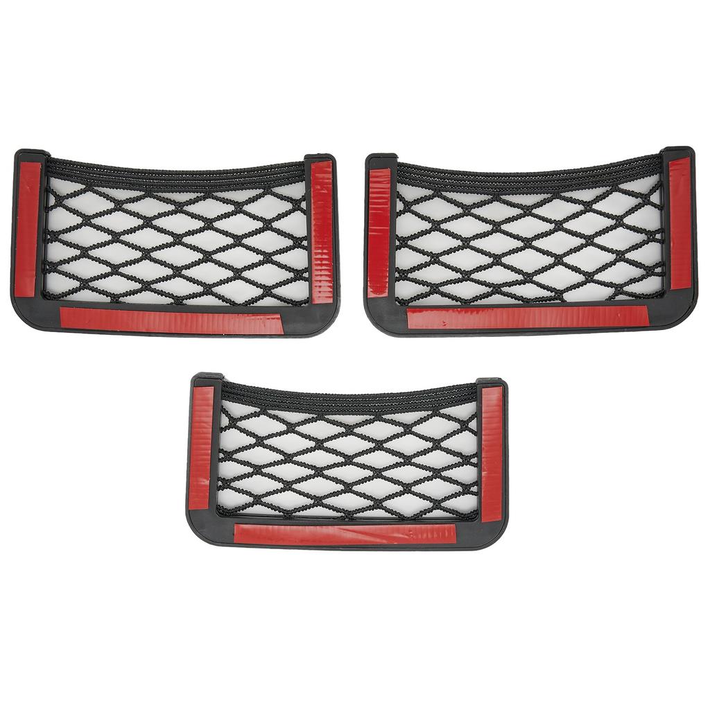 Rede de armazenamento de bolsa de carro de alta qualidade, rede de armazenamento, organizador de dupla face, bolso lateral, peças, suporte de telefone universal