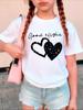 Good Night with Love Heart Tshirt Short Sleeve Kids Tops Childrens  Boys Girls Summer Spring Casual Aesthetics Y2k Tee Shirts