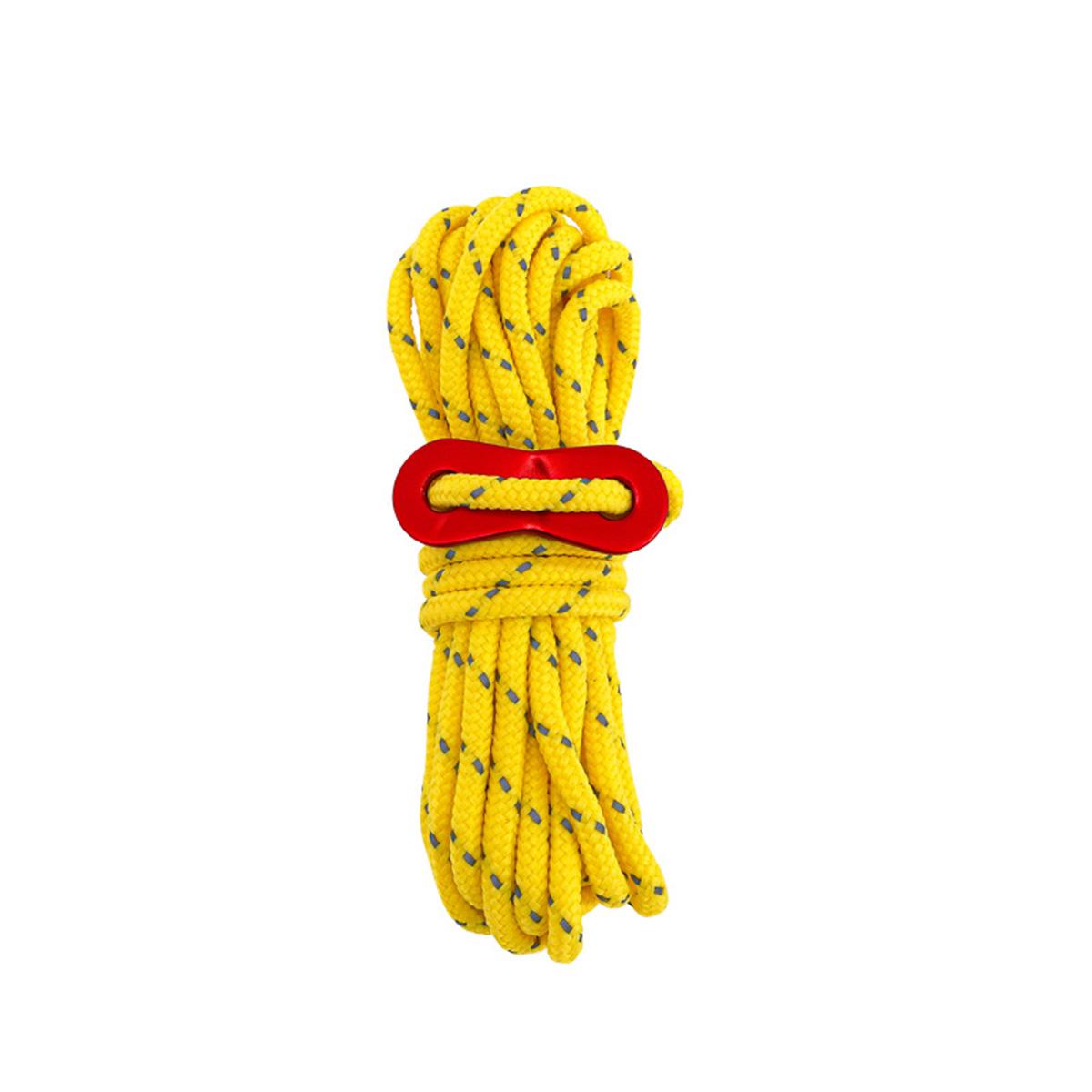 Outdoor 4m Windproof Tent Rope Thick Canopy Fixed Cord Reflective Adjustable Camping Accessory жёлтый