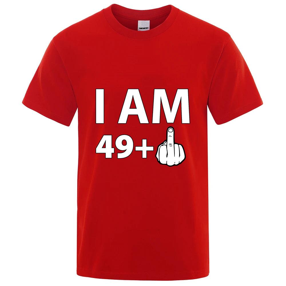 49 1 Plus Middle Finger Fifty Funny 50th Birthday New Unisex Quick Dry Ordinary Thin Short Sleeve Sport Tshirt Breathable Top