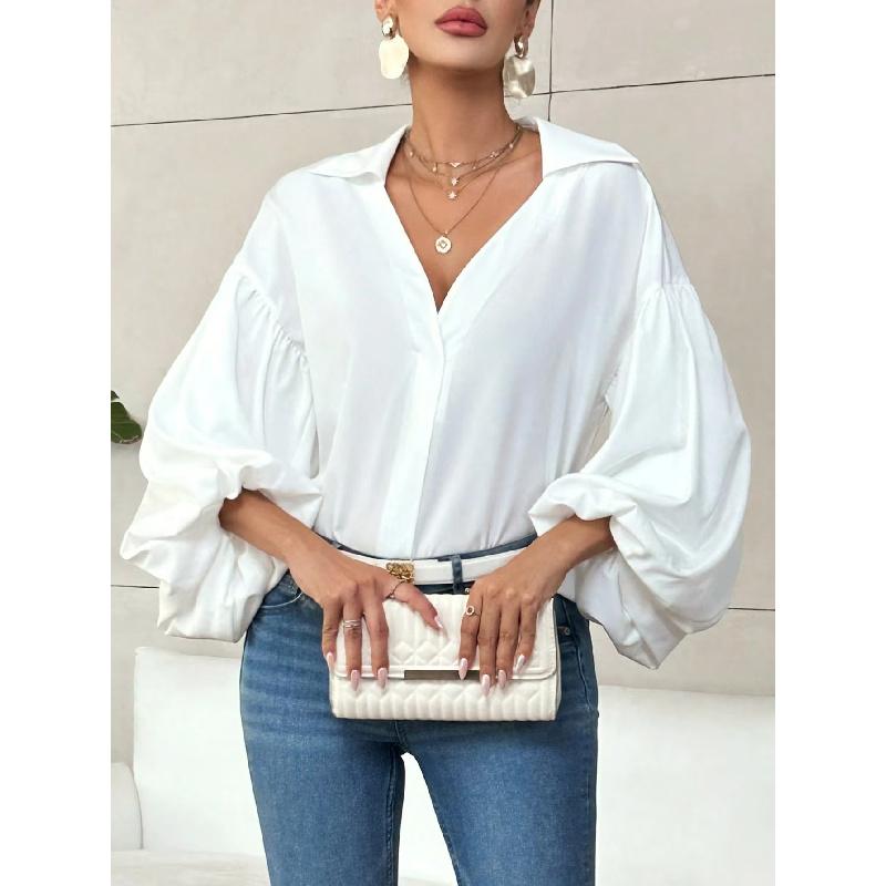 2026 New Fashion Casual Women's Polka Dot Loose Bubble Long Sleeve Loose Top