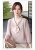 Middle-aged Women's 2026 Spring Stylish Gauze Sleeve Blouse - Fashionable Spring/Autumn Top