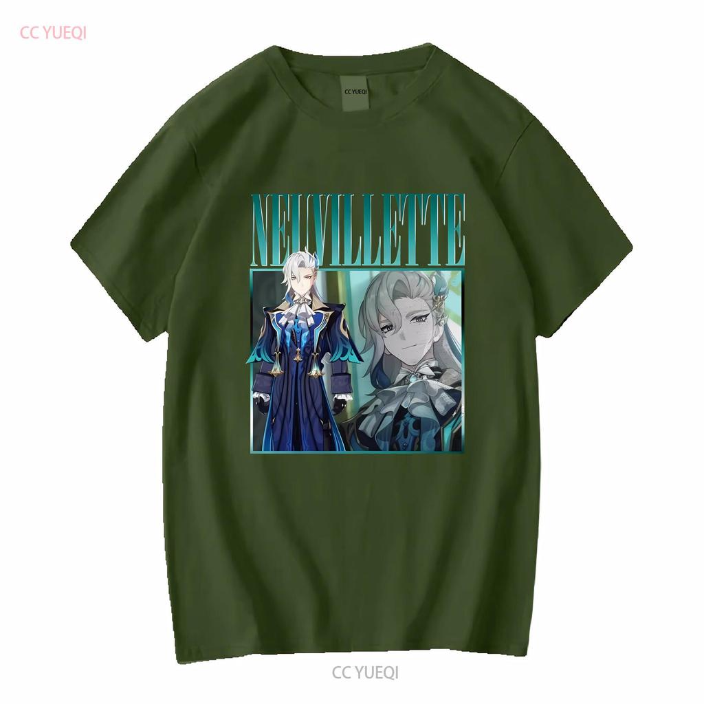 Neuvillette Genshin ImpacT T Shirt Vintage Retro Homage Gaming long or short sleeves vintage Washed graphic homme streetwear
