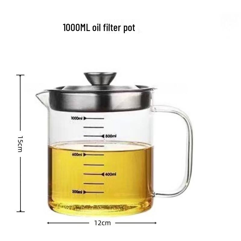 High Borosilicate Glass Oil Strainer Pot Set