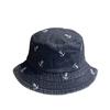 New casual fashion washed denim embroidered fisherman hat for women, Korean version, sweet, unique, and super stylish hat2026Tide