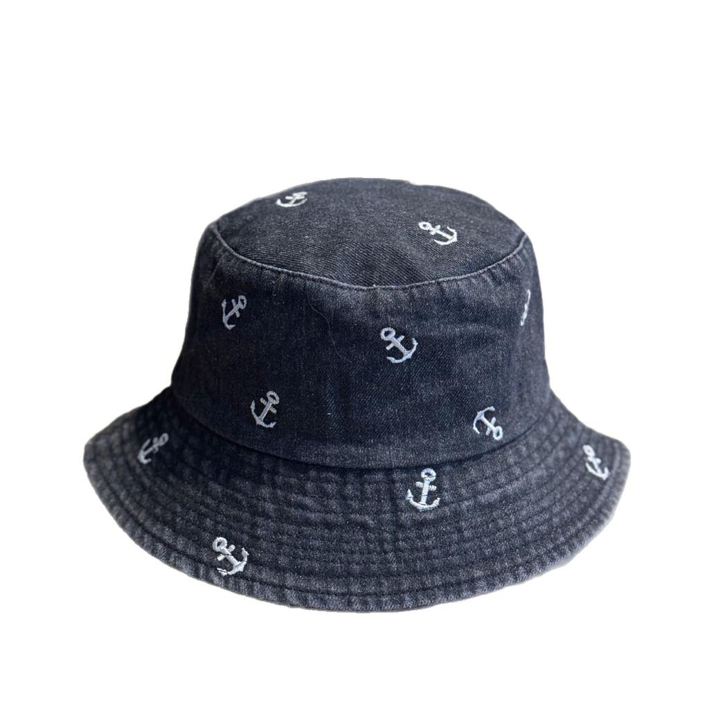 New casual fashion washed denim embroidered fisherman hat for women, Korean version, sweet, unique, and super stylish hat2026Tide