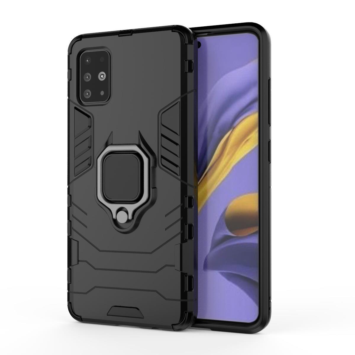 

Samsung A51 Чехол-держатель с кольцом Железного Человека Защита от падения Samsung A40 чёрный/чистый