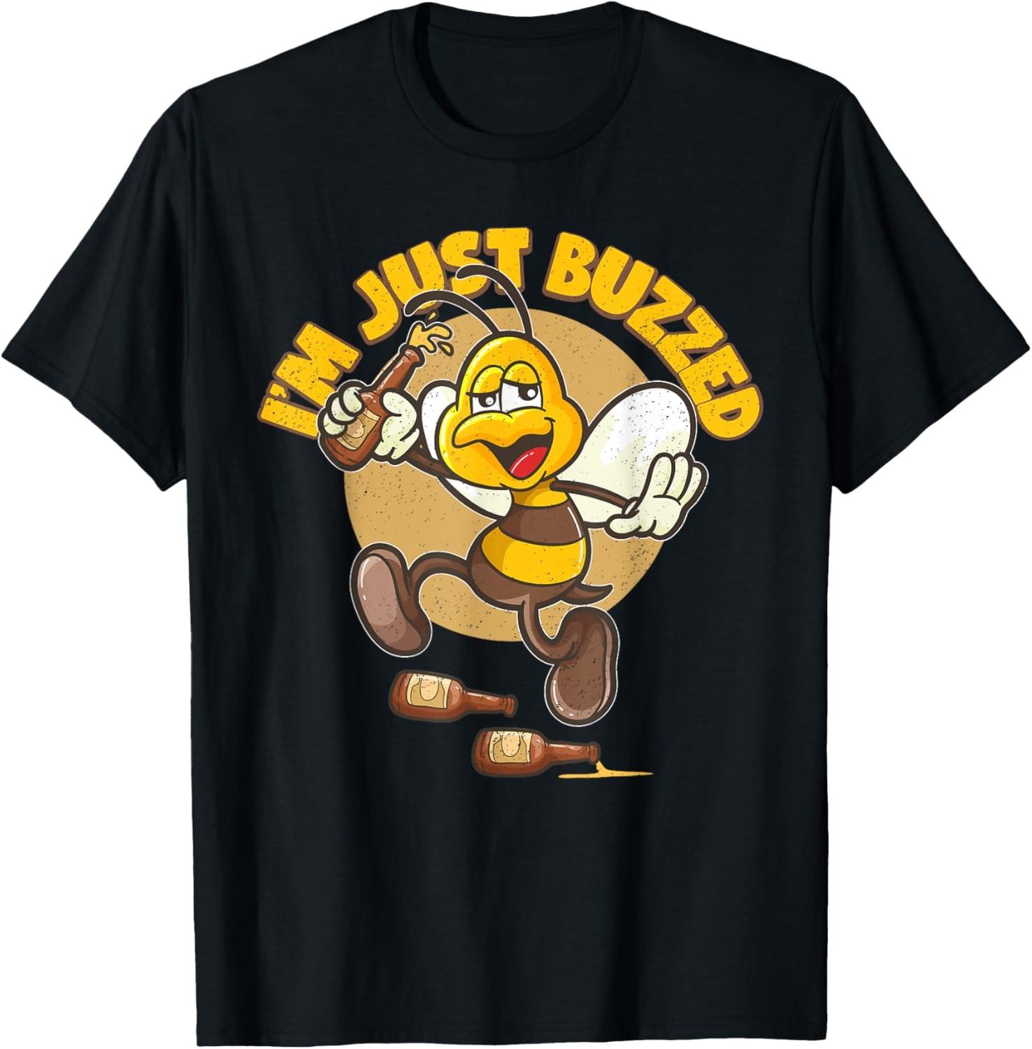 Funny Adult Humor Alcohol Beer Drunk Bee I m so Buzzed T-Shirt S разноцветный